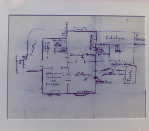 Drawing of the house layout by Helen Brown Benziger