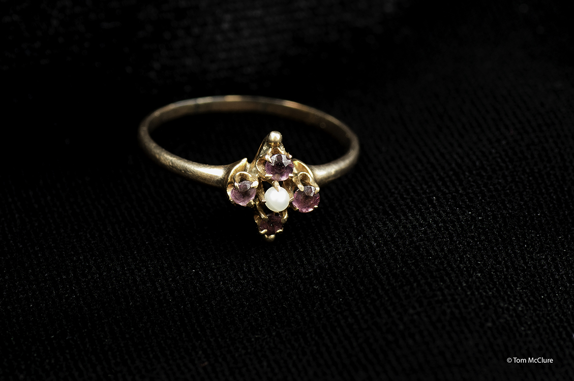 Margaret Brown’s pearl and amethyst ring