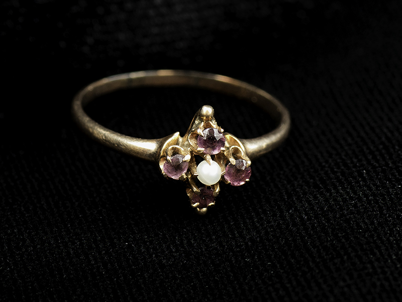 Margaret Brown’s pearl and amethyst ring