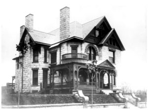 Black and white photo of the Molly Brown House Museum as it appeared circa 1894