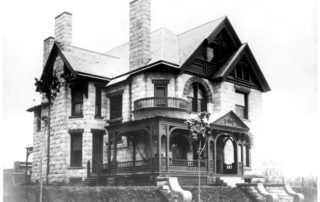 Black and white photo of the Molly Brown House Museum as it appeared circa 1894