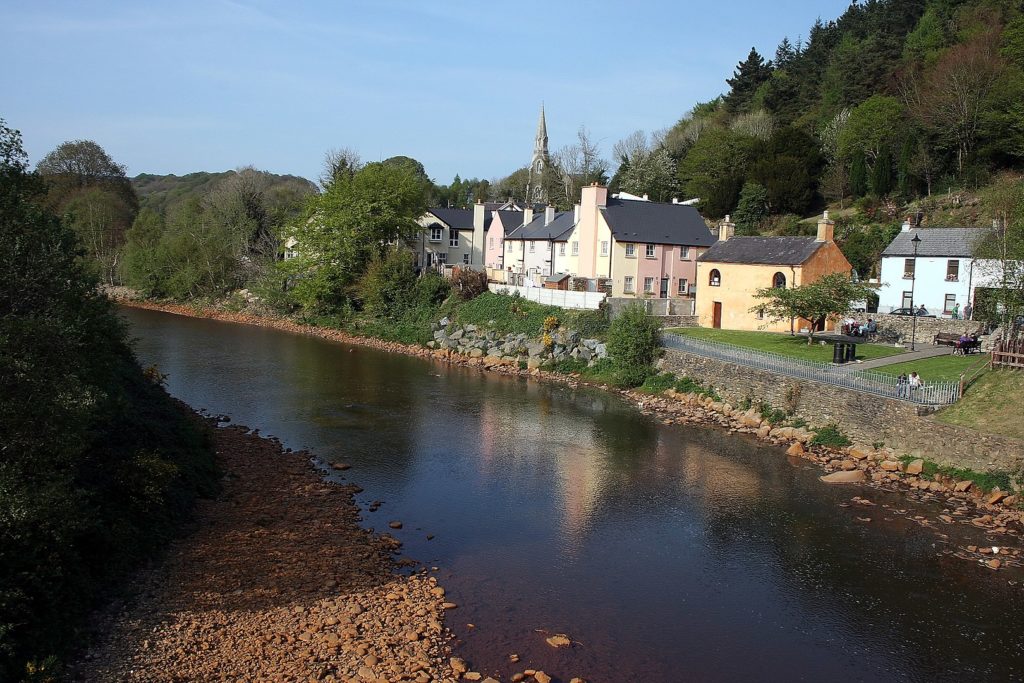 Photograph of Avoca River with village in the background