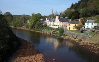 Photograph of Avoca River with village in the background