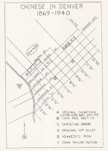 Map of Denver's Chinatown, circa 1880