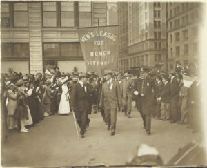 The Men’s League for Women’s Suffrage marching in 1915