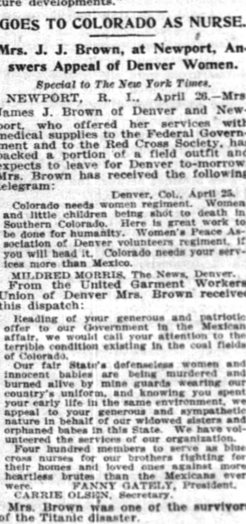 Newspaper clipping titled "Goes to Colorado as Nurse"