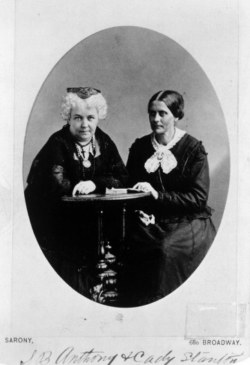 Elizabeth Cady Stanton, Susan B. Anthony are posing for a picture