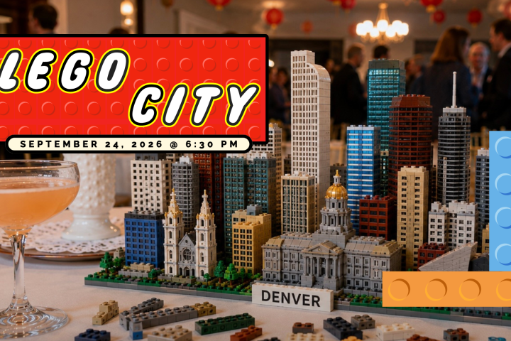 Lego city display on a table, Denver label, event date September 24, 2026.